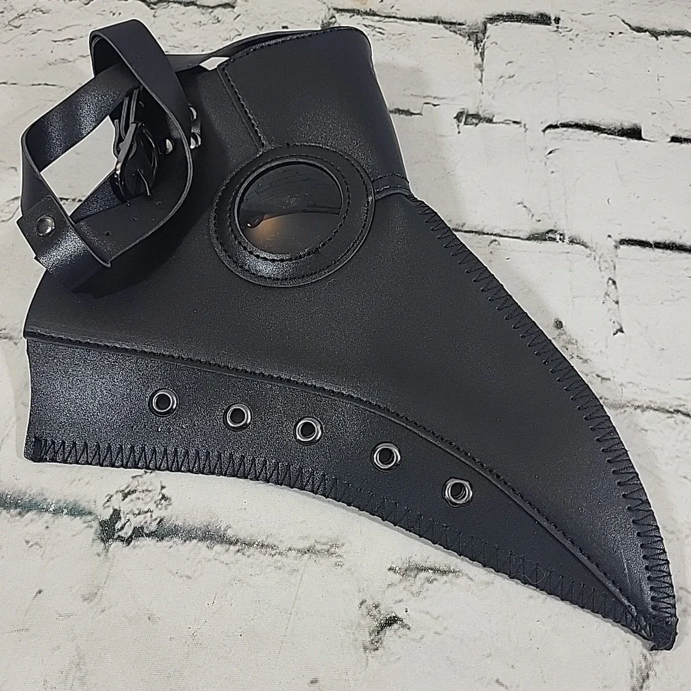 Plague Doctor Bird Mask, Gothic Cosplay Black Retro Steampunk Scary‎ Halloween